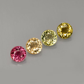 Gemas de turmalina multicolor natural de  ct, corte redondo, VVS-VS