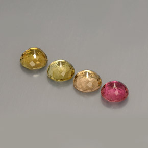 Gemas de turmalina multicolor natural de  ct, corte redondo, VVS-VS