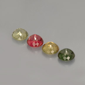 Gemas de turmalina multicolor natural de  ct, corte redondo, VVS-VS