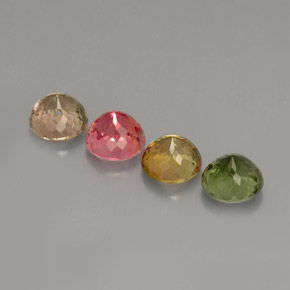 Gemas de turmalina multicolor natural de  ct, corte redondo, VVS-VS
