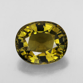 Turmalina amarillo natural de 6,97 ct, corte óvalo, VVS