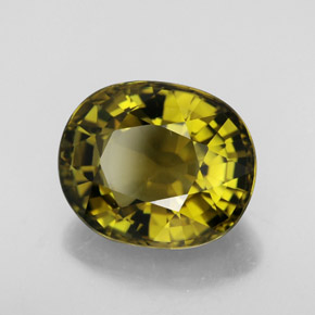 Turmalina amarillo natural de 6,97 ct, corte óvalo, VVS