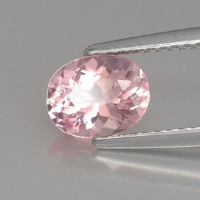 Turmalina rosa natural de 1,10 ct, corte óvalo, VVS-VS