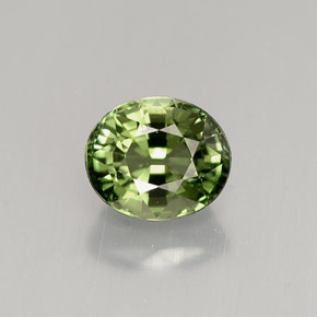 Turmalina verde natural de 1,18 ct, corte óvalo, VVS
