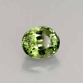 Turmalina verde natural de 1,18 ct, corte óvalo, VVS