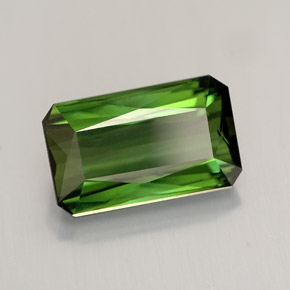 Turmalina verde natural de 2,84 ct, corte esmeralda, VVS