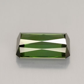 Turmalina verde natural de 2,84 ct, corte esmeralda, VVS