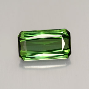 Turmalina verde natural de 2,08 ct, corte esmeralda, VVS-VS