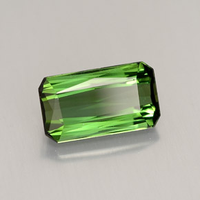 Turmalina verde natural de 2,08 ct, corte esmeralda, VVS-VS