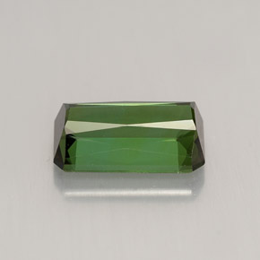 Turmalina verde natural de 2,08 ct, corte esmeralda, VVS-VS