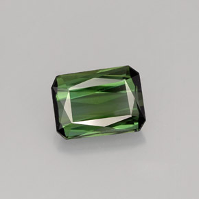 Turmalina verde natural de 1,42 ct, corte esmeralda, VVS