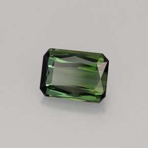 Turmalina verde natural de 1,42 ct, corte esmeralda, VVS