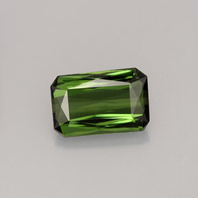 Turmalina verde natural de 1,53 ct, corte esmeralda, VVS