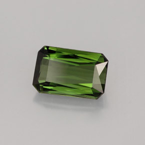 Turmalina verde natural de 1,53 ct, corte esmeralda, VVS