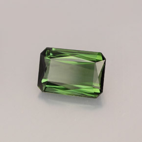 Turmalina verde natural de 1,36 ct, corte esmeralda, VS-SI