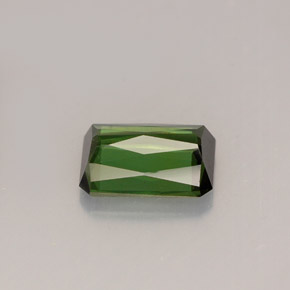 Turmalina verde natural de 1,36 ct, corte esmeralda, VS-SI