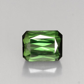 Turmalina verde natural de 1,15 ct, corte esmeralda, VVS
