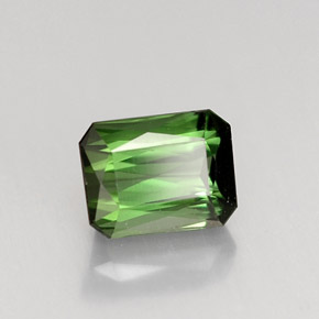Turmalina verde natural de 1,15 ct, corte esmeralda, VVS