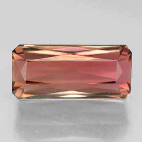 Turmalina multicolor natural de 5,55 ct, corte esmeralda, IF