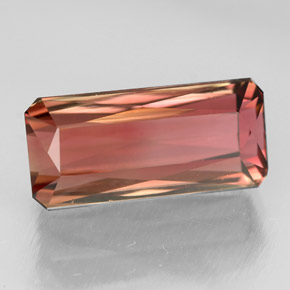 Turmalina multicolor natural de 5,55 ct, corte esmeralda, IF