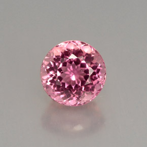 Turmalina rosa natural de 1,29 ct, corte redondo, VVS-VS