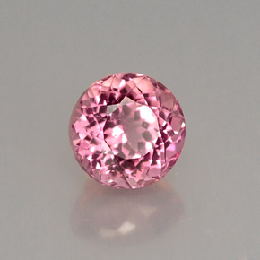 Turmalina rosa natural de 1,29 ct, corte redondo, VVS-VS