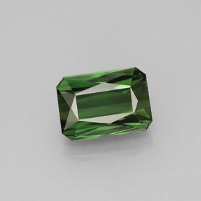 Turmalina verde natural de 2,24 ct, corte esmeralda, VVS
