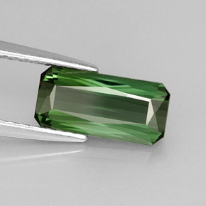 Turmalina verde natural de 1,60 ct, corte esmeralda, VVS