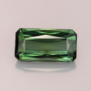 Turmalina verde natural de 2,88 ct, corte esmeralda, VS