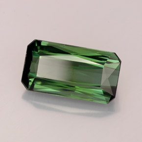 Turmalina verde natural de 2,88 ct, corte esmeralda, VS