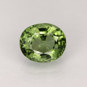 Turmalina verde natural de 1,10 ct, corte óvalo, VVS