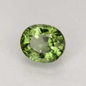 Turmalina verde natural de 1,10 ct, corte óvalo, VVS