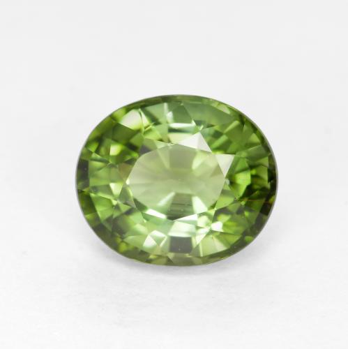 Turmalina verde natural de 1,28 ct, corte óvalo, VVS-VS