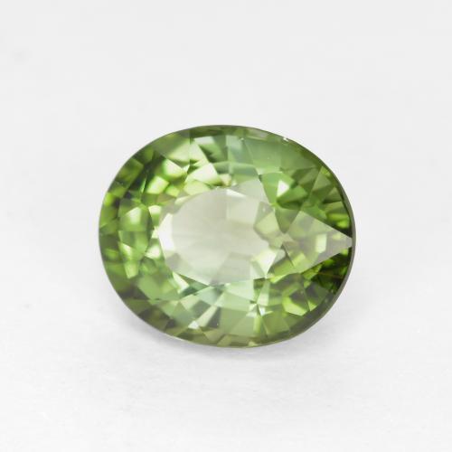 Turmalina verde natural de 1,28 ct, corte óvalo, VVS-VS