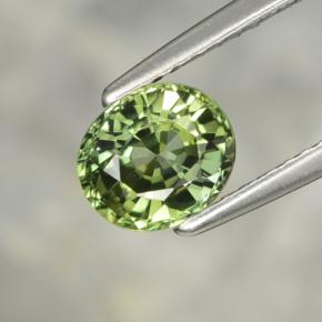 Turmalina verde natural de 1,22 ct, corte óvalo, VVS-VS