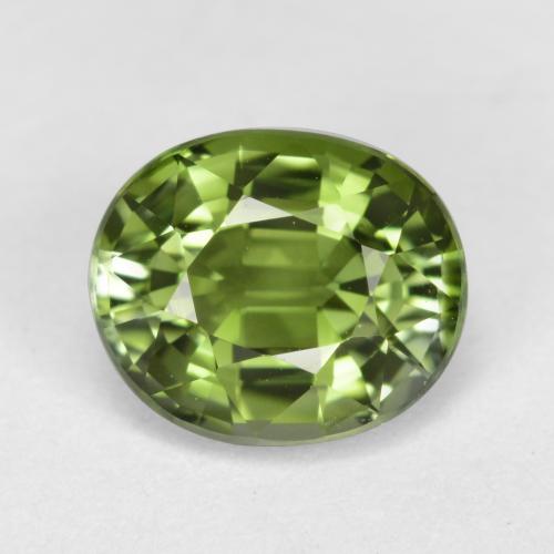 Turmalina verde natural de 1,27 ct, corte óvalo, VVS