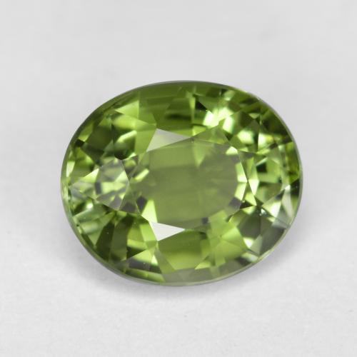 Turmalina verde natural de 1,27 ct, corte óvalo, VVS