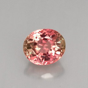 Turmalina multicolor natural de 1,18 ct, corte óvalo, VS