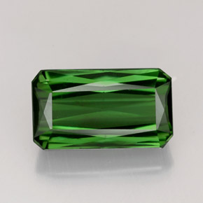 Turmalina verde natural de 4,35 ct, corte esmeralda, VVS-VS