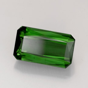 Turmalina verde natural de 4,35 ct, corte esmeralda, VVS-VS