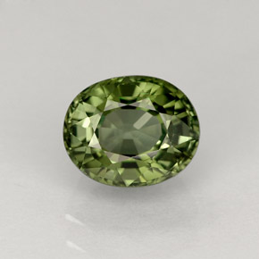 Turmalina verde natural de 1,37 ct, corte óvalo, VVS-VS