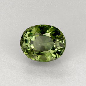 Turmalina verde natural de 1,37 ct, corte óvalo, VVS-VS