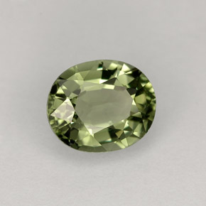 Turmalina verde natural de 1,31 ct, corte óvalo, VVS-VS