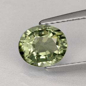 Turmalina verde natural de 1,20 ct, corte óvalo, VVS