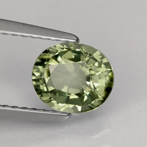 Turmalina verde natural de 1,20 ct, corte óvalo, VVS