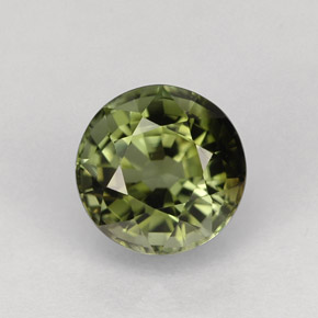 Turmalina verde natural de 1,37 ct, corte redondo, VVS-VS