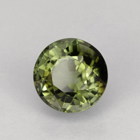 Turmalina verde natural de 1,37 ct, corte redondo, VVS-VS