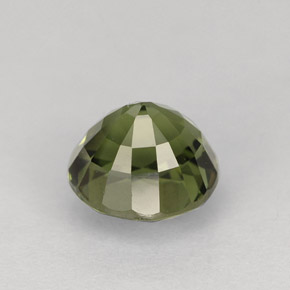 Turmalina verde natural de 1,37 ct, corte redondo, VVS-VS