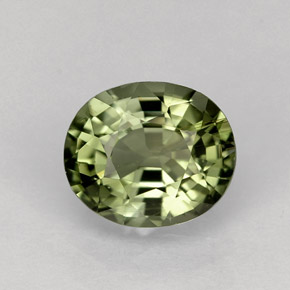 Turmalina verde natural de 1,25 ct, corte óvalo, VS