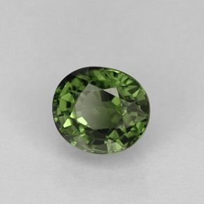 Turmalina verde natural de 1,05 ct, corte óvalo, VVS